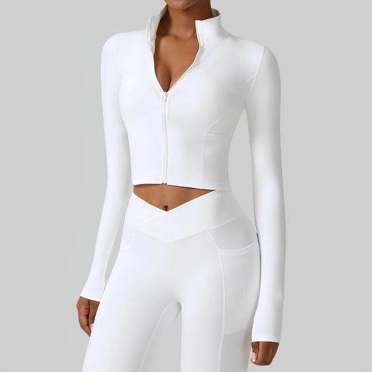 Lightweight Full Zip Sports Jacket / White