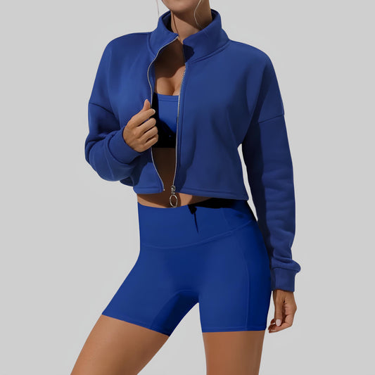 Zipper Jacket Stand Collar / Blue